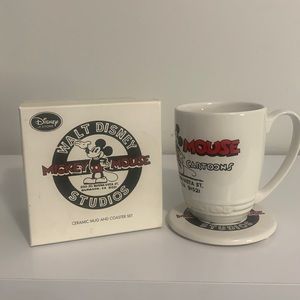 Disney Mickey Mouse vintage mug and coaster set NWOT